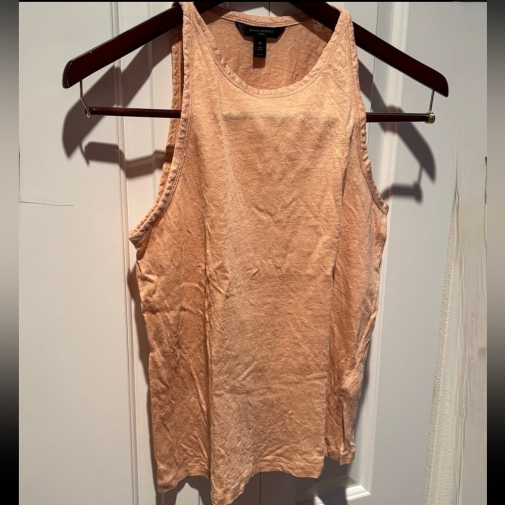 BANANA REPUBLIC 100% LINEN TANK FLAX Camisole TOP M (or S) DECO BEIGE 678248